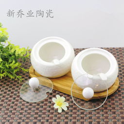 潮州新喬業(yè)陶瓷廠直銷 時尚陶瓷調(diào)味罐兩件套，打造高品質(zhì)廚房生活